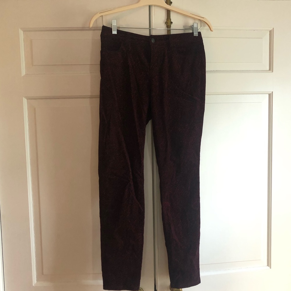 Loft Corduroy Maroon Pattered Pants Size 4